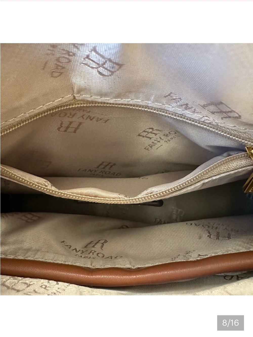 Fany Road - Olive Green Suede Shoulder Bag with Brown Leather Trim NWOT - Picture 5 of 14